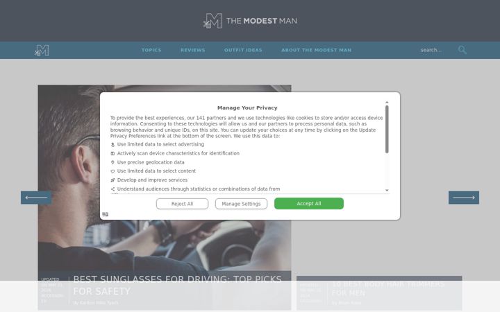 Screenshot of themodestman.com