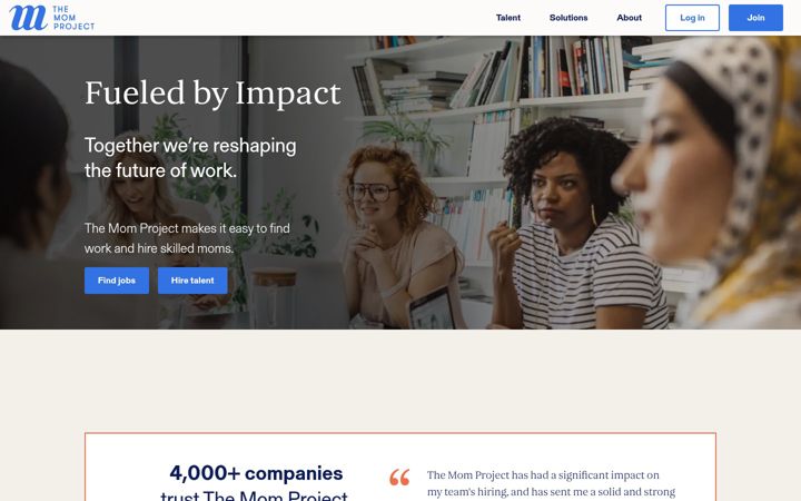 Screenshot of themomproject.com