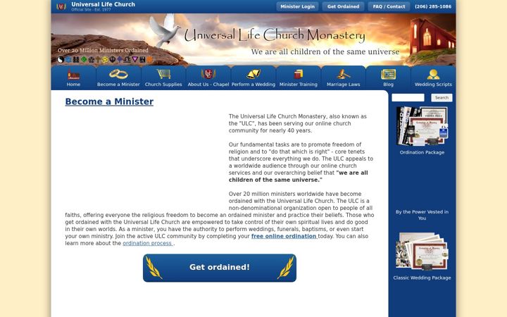 Screenshot of themonastery.org