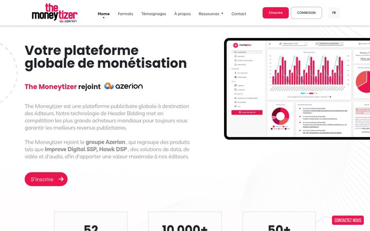 Screenshot von themoneytizer.com