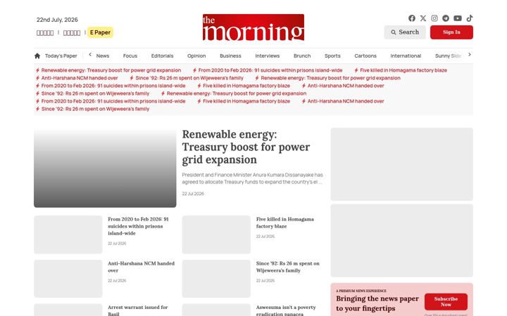 Screenshot of themorning.lk