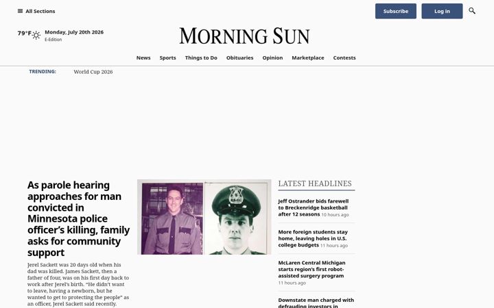 Screenshot of themorningsun.com