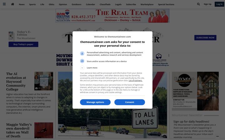 Screenshot of themountaineer.com