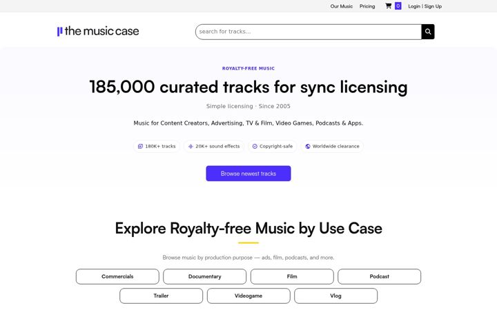 Capture d'écran de themusicase.com