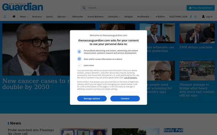 Screenshot of thenassauguardian.com