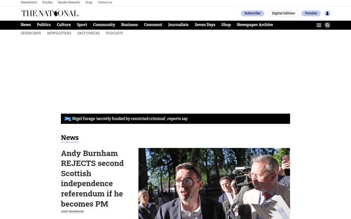 Screenshot of thenational.scot