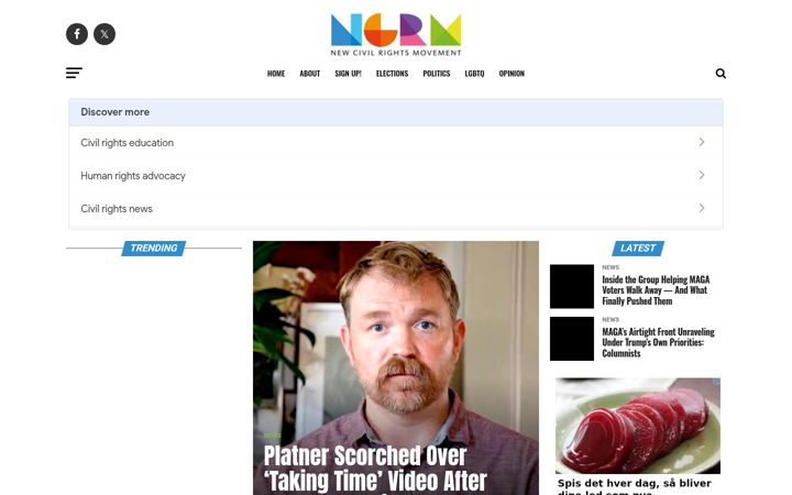 Screenshot of thenewcivilrightsmovement.com