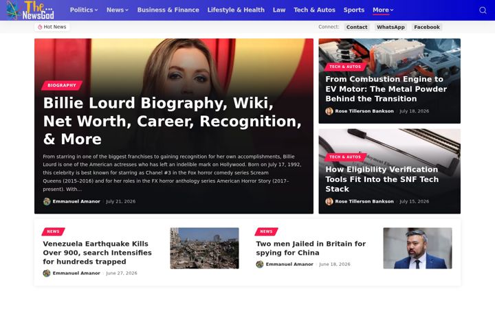 Screenshot of thenewsgod.com