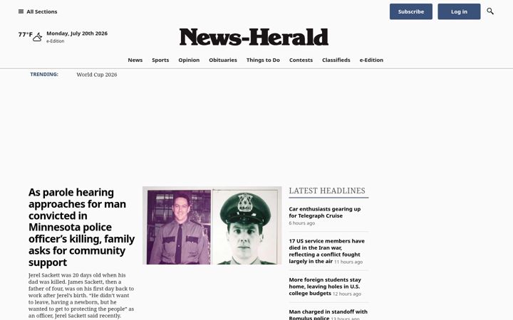 Screenshot of thenewsherald.com