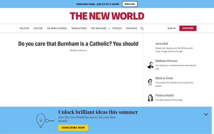 Screenshot of thenewworld.co.uk