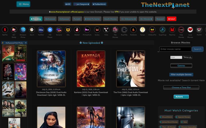 Screenshot of thenextplanet.watch