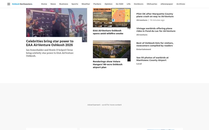 Screenshot of thenorthwestern.com