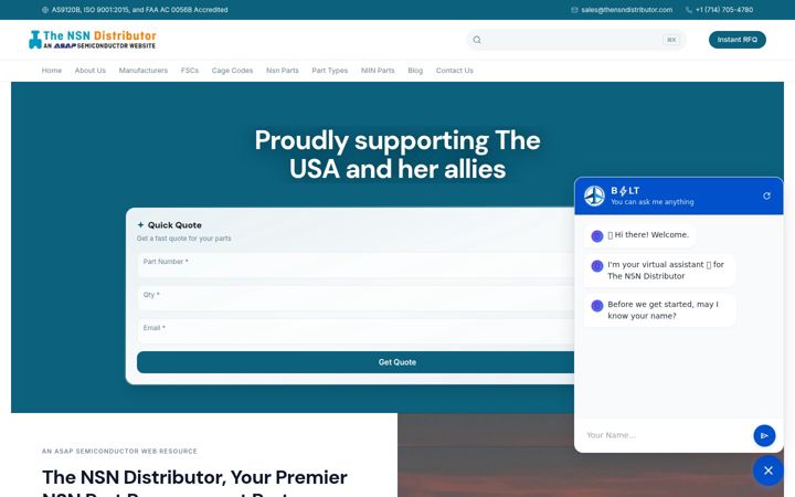 Screenshot of thensndistributor.com
