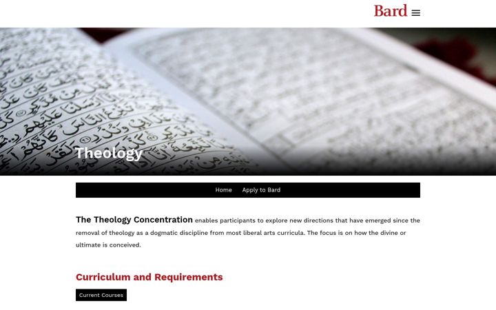 Zrzut ekranu theology.bard.edu
