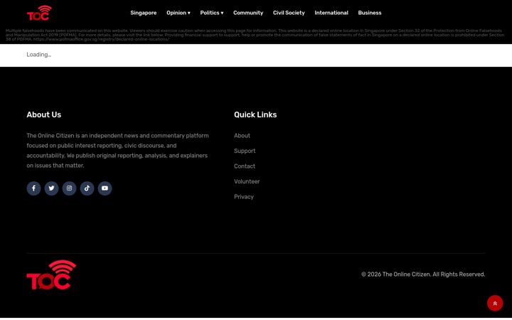 Screenshot of theonlinecitizen.com
