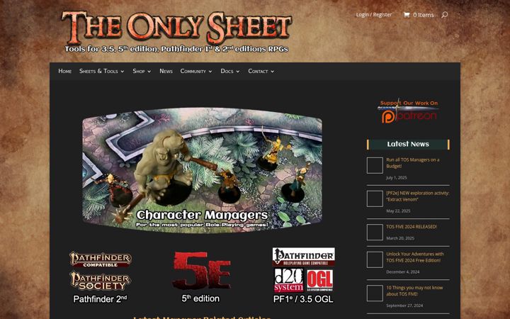Snímek obrazovky theonlysheet.com