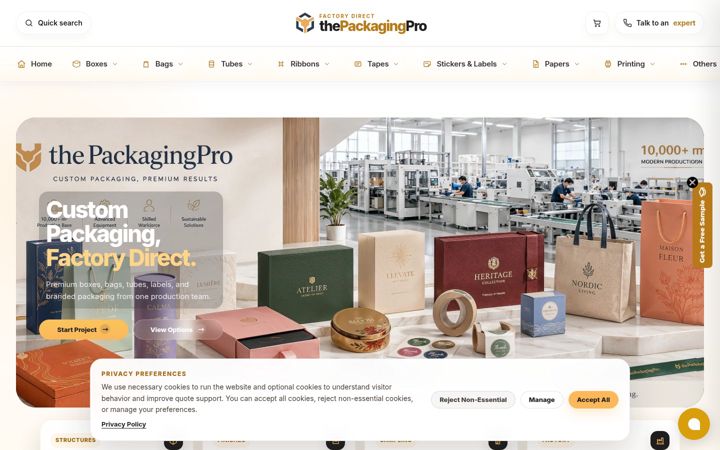 Screenshot of thepackagingpro.com