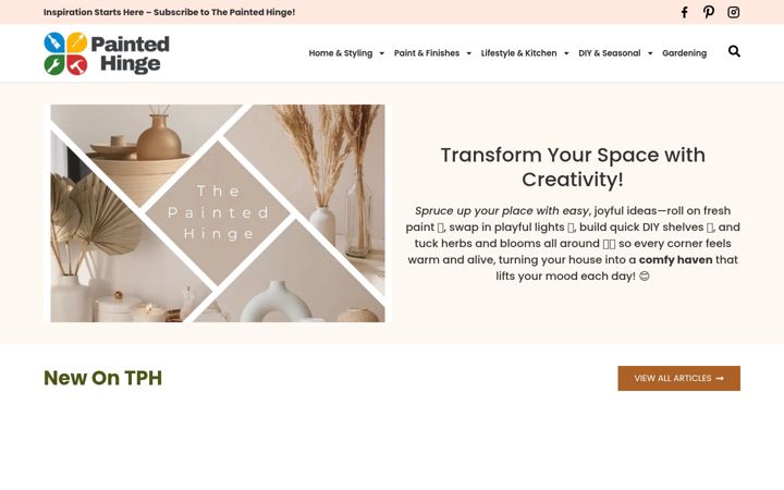 Screenshot of thepaintedhinge.com