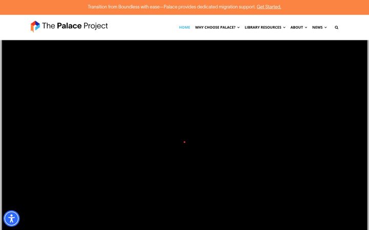Screenshot of thepalaceproject.org