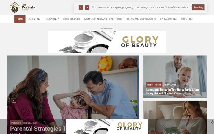 Screenshot of theparentsverse.com