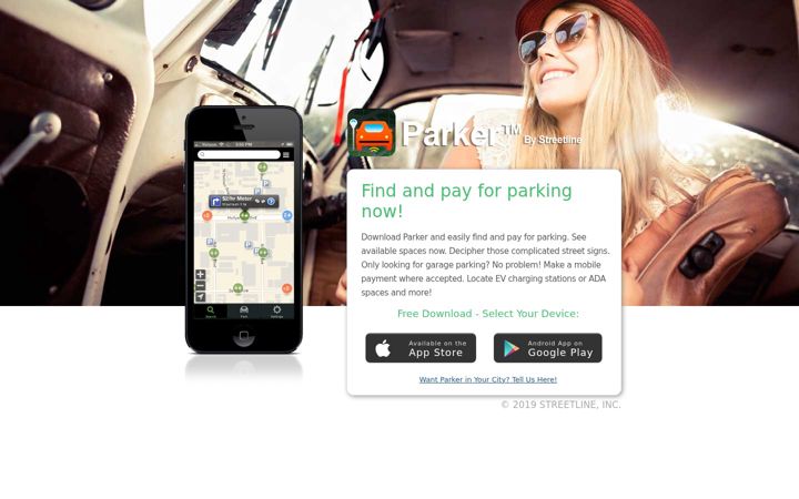 Screenshot of theparkerapp.com