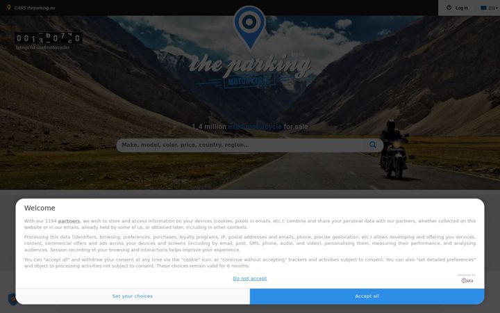 Skärmbild av theparking-motorcycle.eu