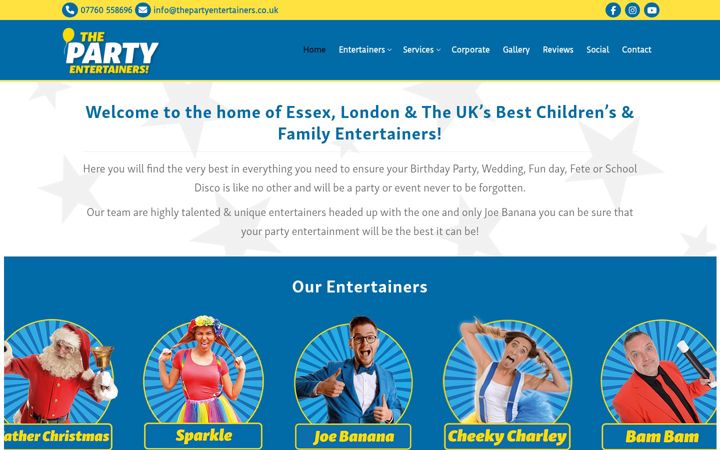 Screenshot von thepartyentertainers.co.uk