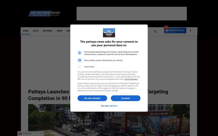 Screenshot of thepattayanews.com