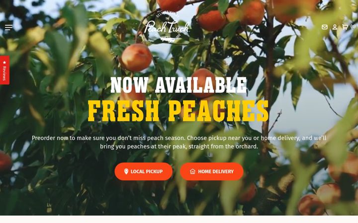 Screenshot of thepeachtruck.com