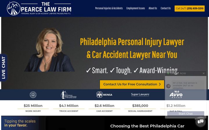 Screenshot of thepearcelawfirm.com