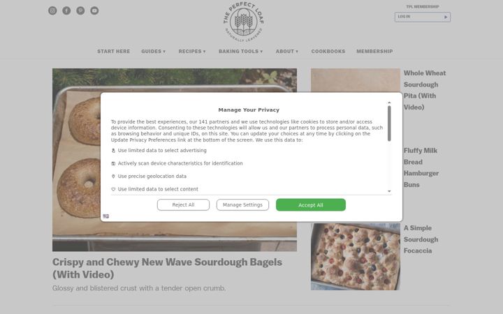 Screenshot of theperfectloaf.com