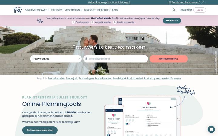 Screenshot of theperfectwedding.nl