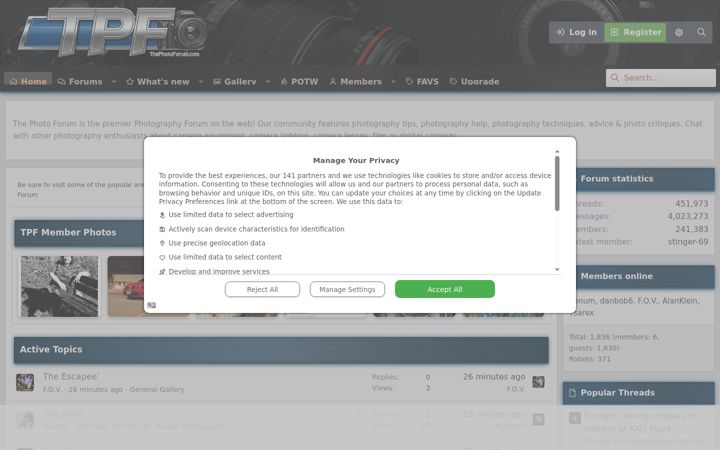 Screenshot of thephotoforum.com
