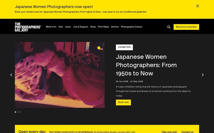 Captura de ecrã de thephotographersgallery.org.uk