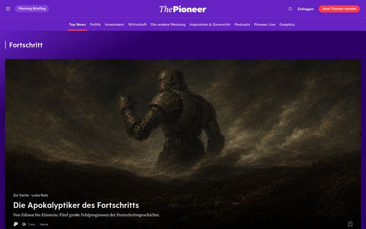 Screenshot of thepioneer.de