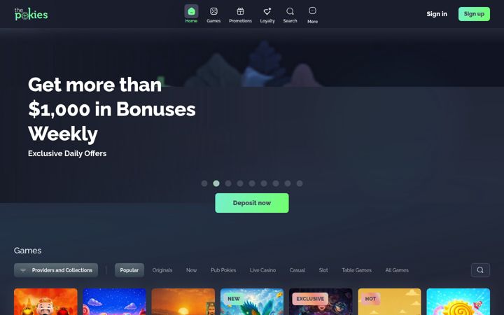Skjermbilde av thepokies119.net