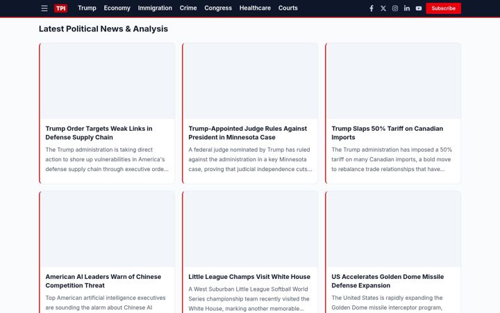 Screenshot of thepoliticalinsider.com