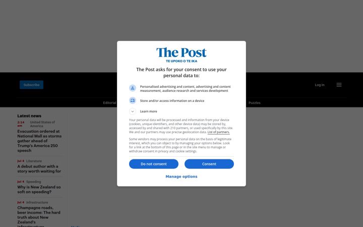 Screenshot of thepost.co.nz