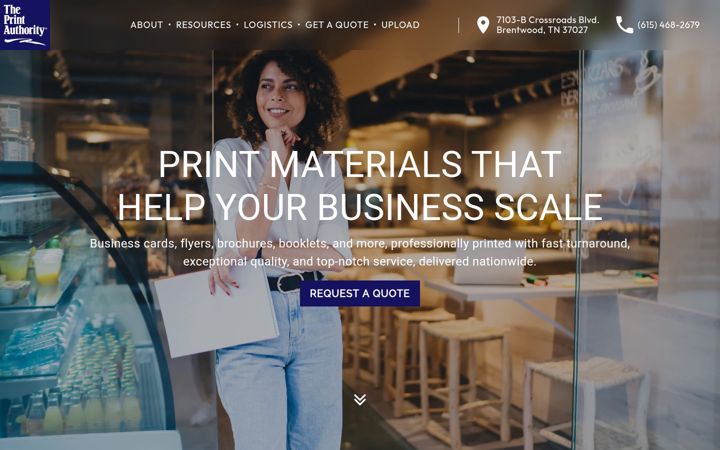 Screenshot of theprintauthority.com