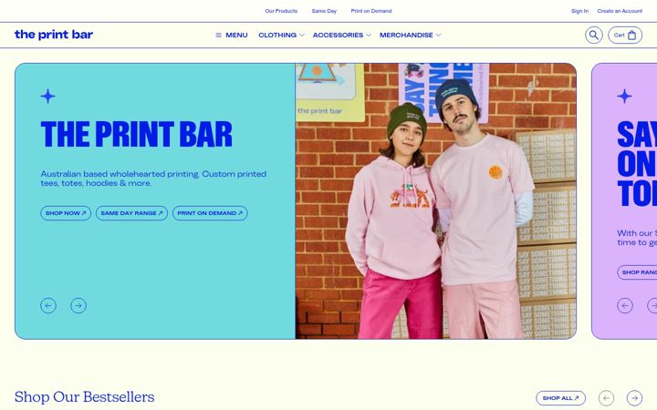 Screenshot von theprintbar.com