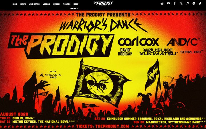 Skærmbillede af theprodigy.com