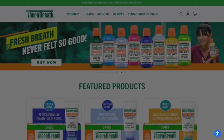 Screenshot of therabreath.com
