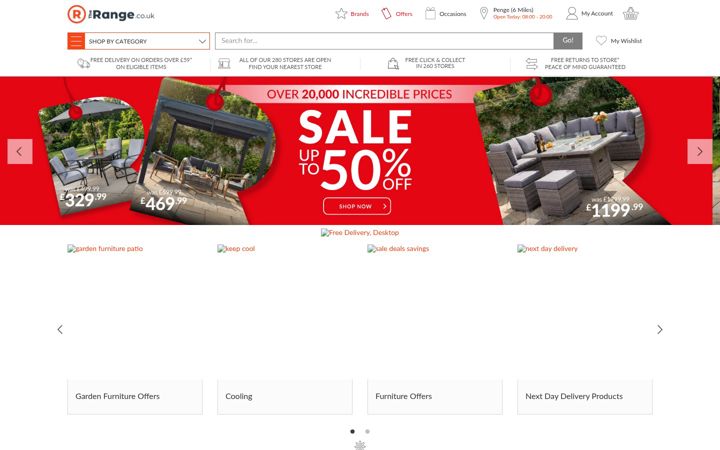 Screenshot of therange.co.uk