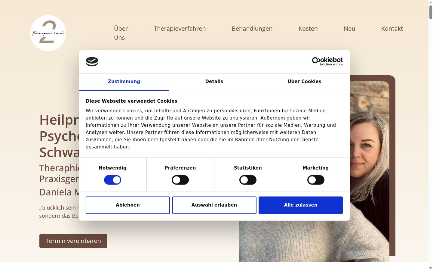 Screenshot tal-banner tal-kunsens muri qabel kwalunkwe interazzjoni