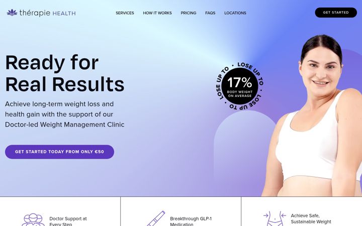 Snímek obrazovky therapiehealth.com