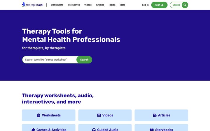 Ekrānuzņēmums no therapistaid.com