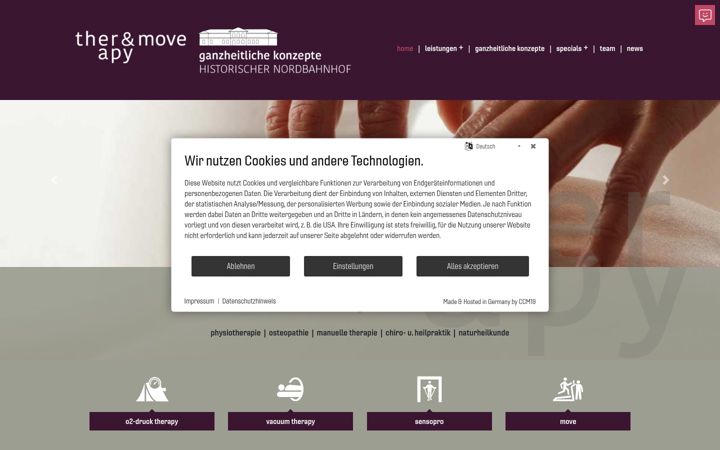 Ekraanipilt saidist therapy-historischer-nordbahnhof.de