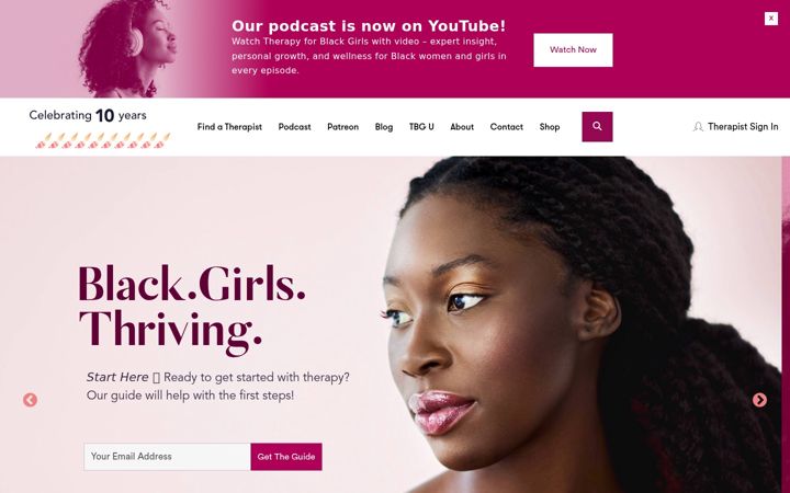 Screenshot von therapyforblackgirls.com