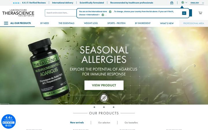 Screenshot of therascience.com