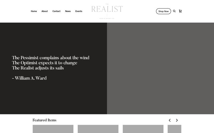 Screenshot stránky therealistwineandspirit.co.uk